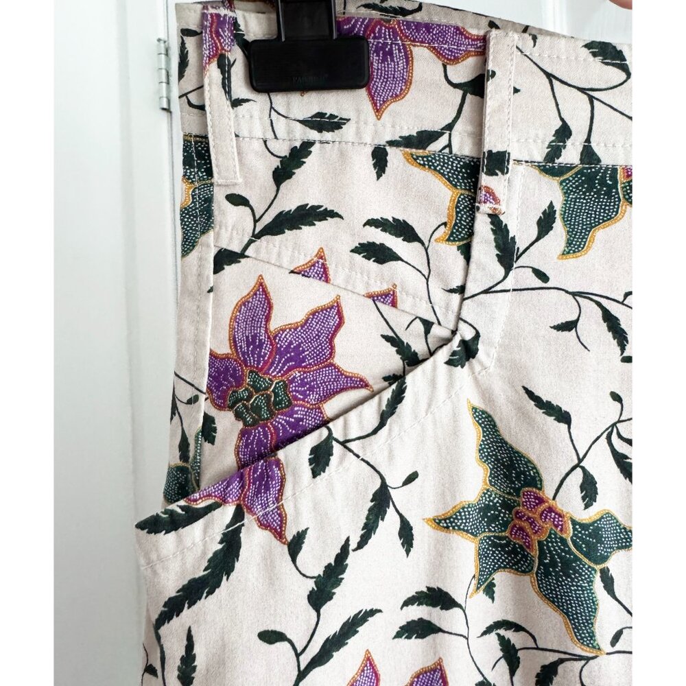 Isabel Marant "Gubaia" floral-print cropped tapered cotton trousers, size 36 - Picture 12 of 15